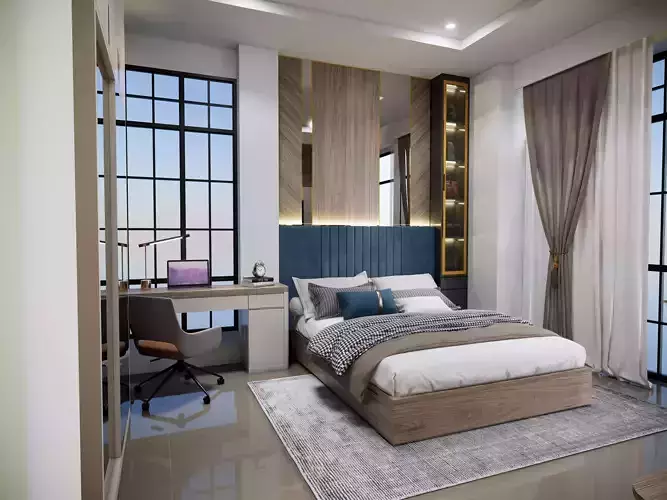 Scene Enscape Render Master Bedroom Classic Modern 3D model