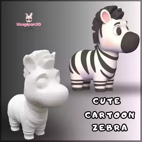 Cute Cartoon Zebra