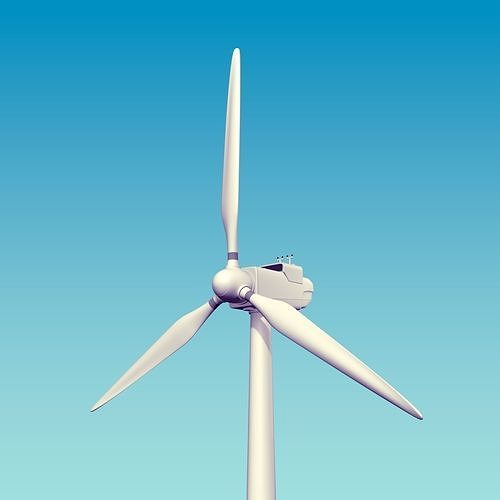 Wind Turbine Low-poly 3D model