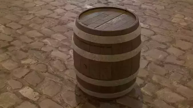 Wooden Barrel Realistic 3D