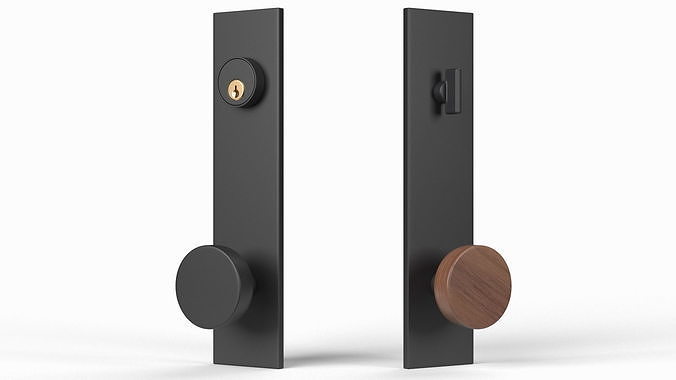 Tumalo Black Bronze Knob Exterior Door Hardware 3D model