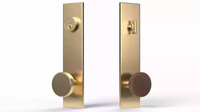 Tumalo Brass with Walnut Knob Exterior Door Hardware