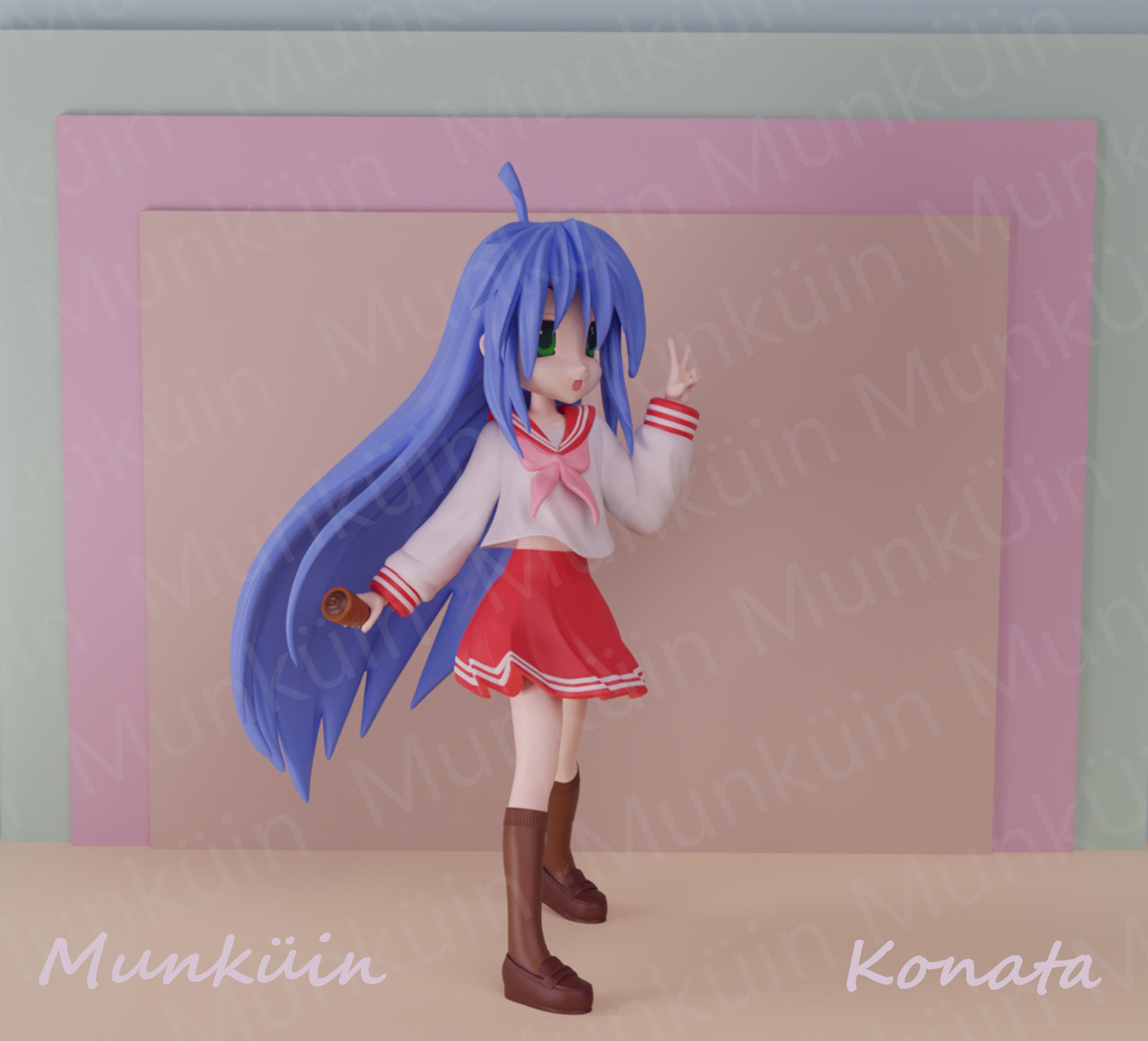 Konata Fan Art 3D print model_5