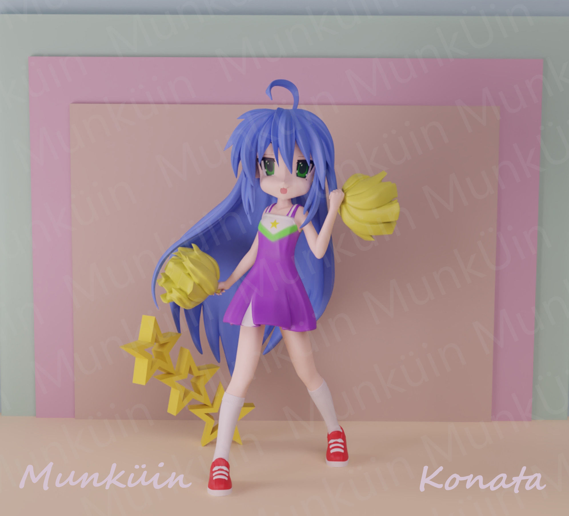 Konata Fan Art 3D print model_7