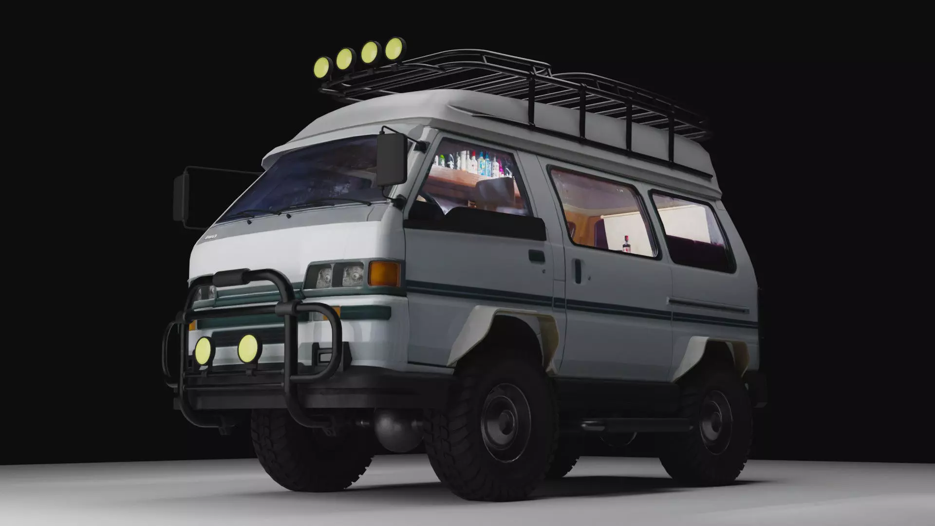 Adventure-Ready Off-Road Camper Van Low-poly 3D model_0