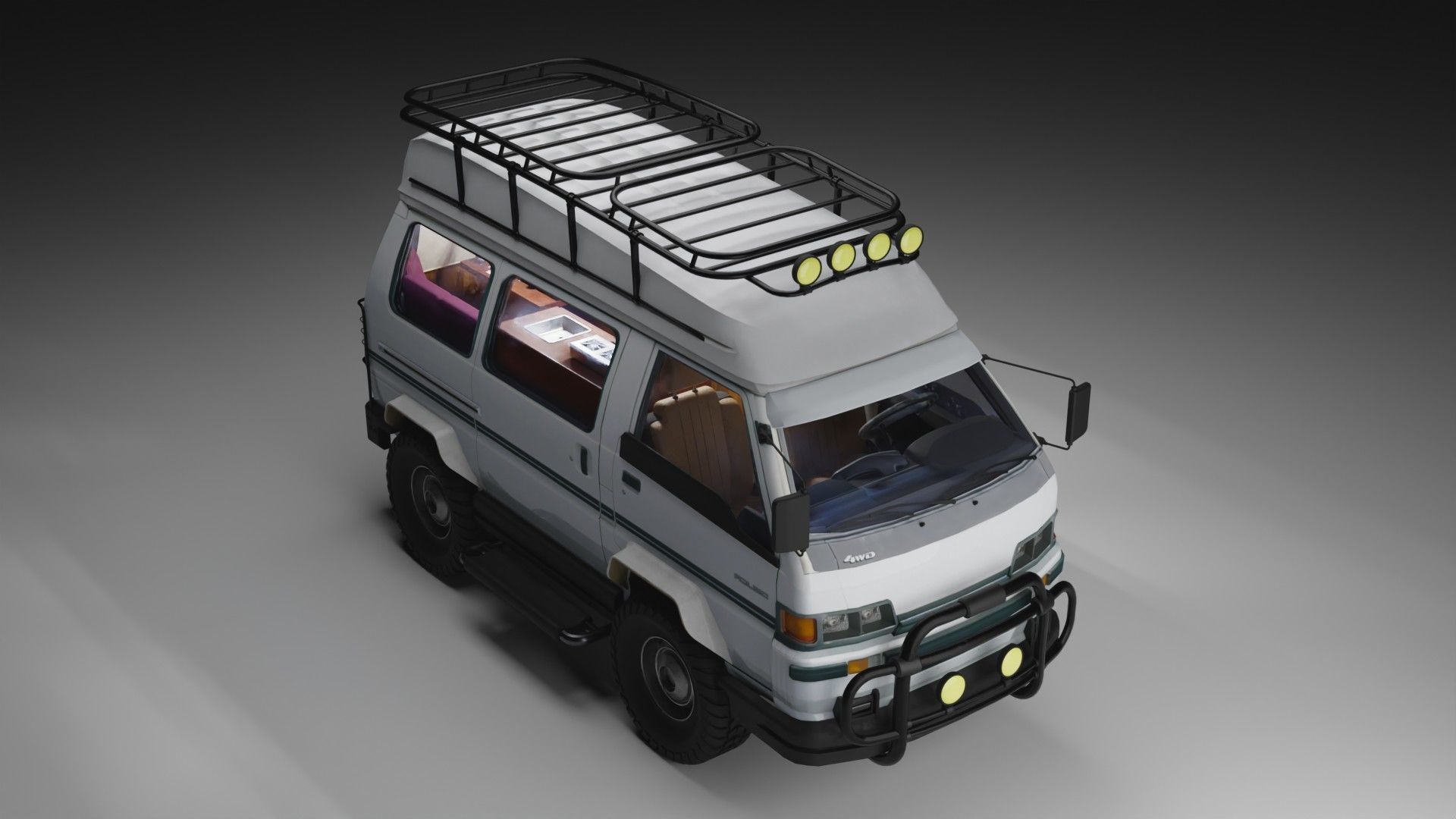 Adventure-Ready Off-Road Camper Van Low-poly 3D model_17