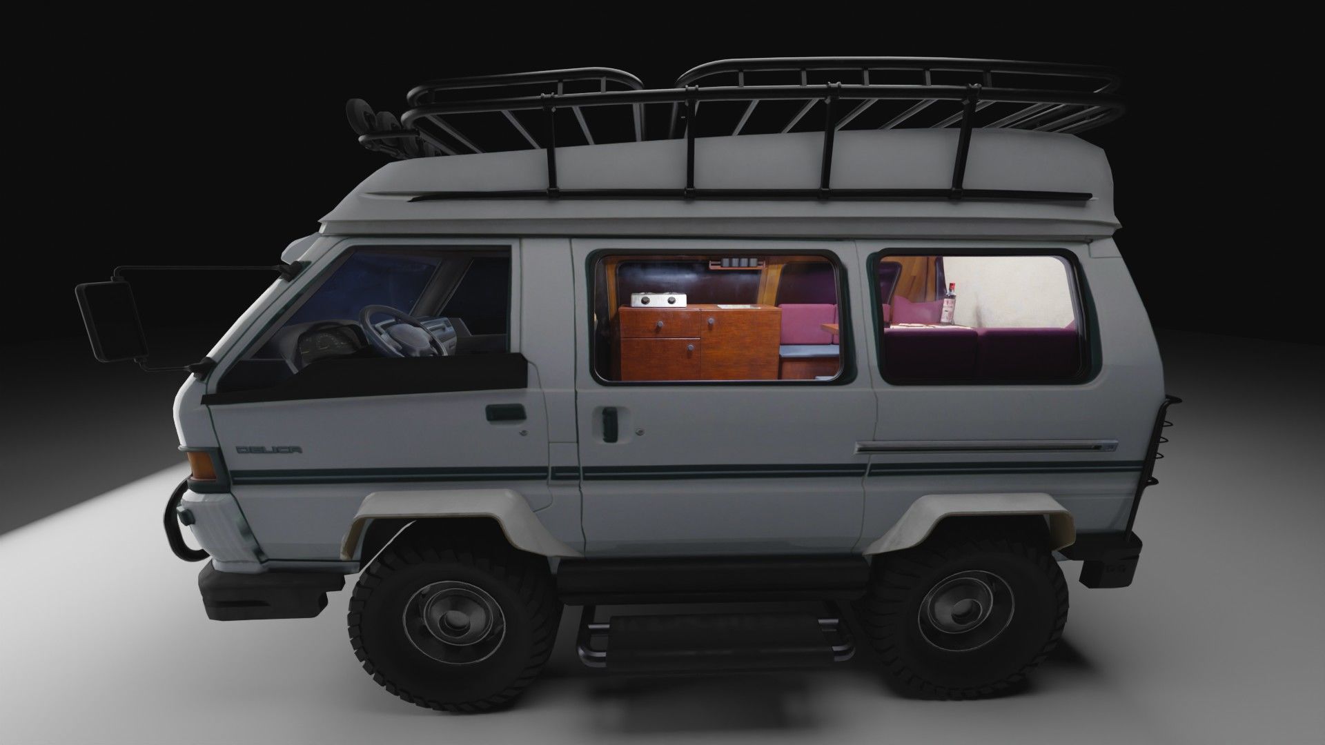 Adventure-Ready Off-Road Camper Van Low-poly 3D model_22