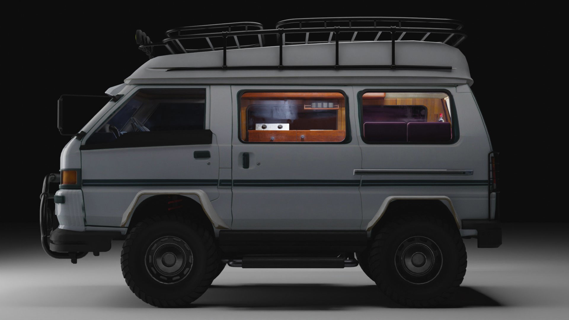Adventure-Ready Off-Road Camper Van Low-poly 3D model_18