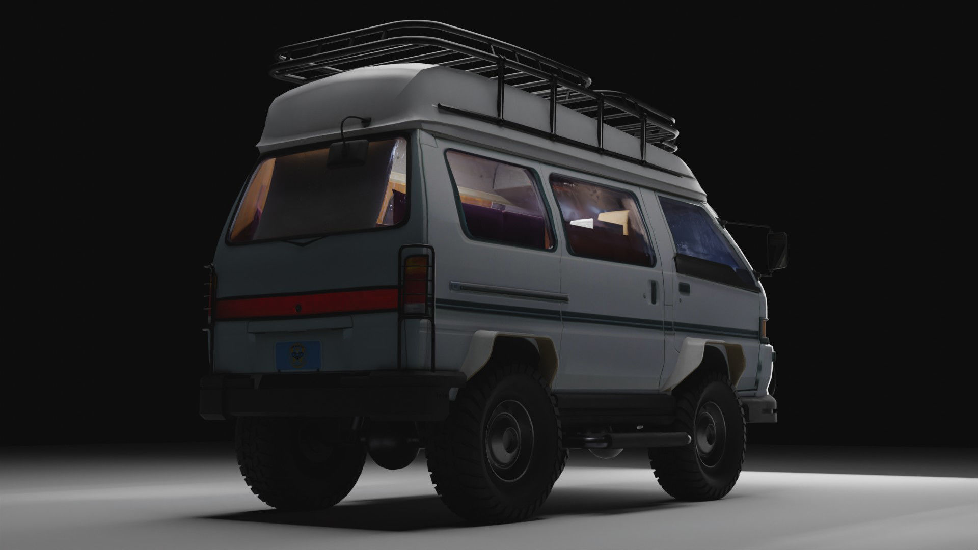 Adventure-Ready Off-Road Camper Van Low-poly 3D model_16