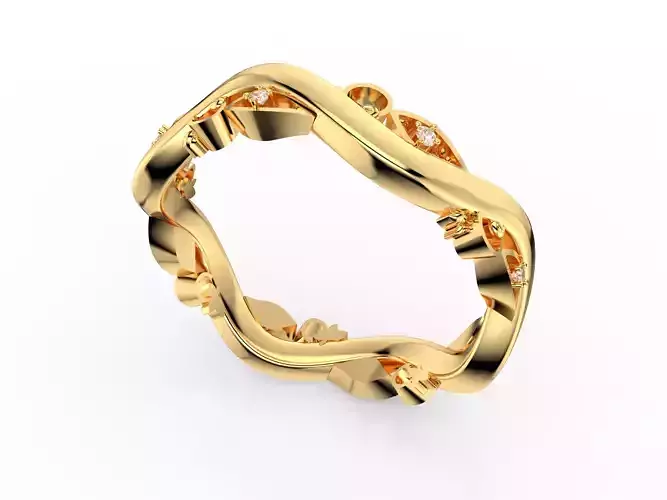 Wavy Designer Diamond Ring