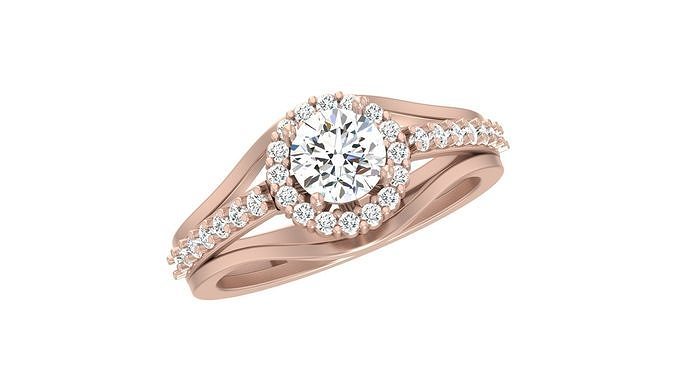 Solitaire Diamond Wedding Ring  Jewelry 3D print model