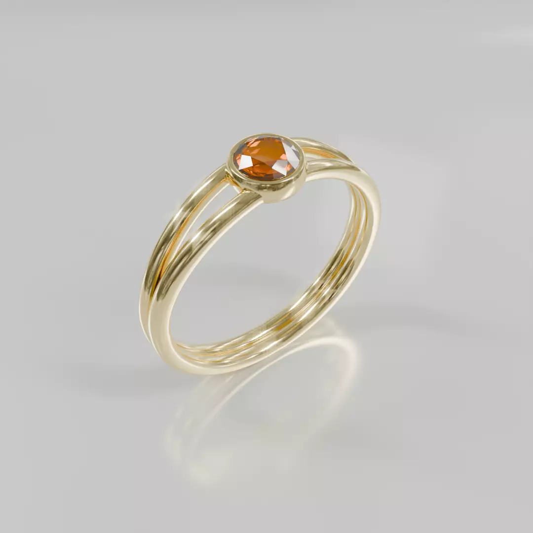 Citrine Ring - 3D print ready Free 3D print model
