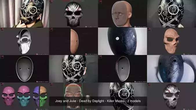 Joey and Julie - Dead by Daylight - Killer Masks 3D Model Collection