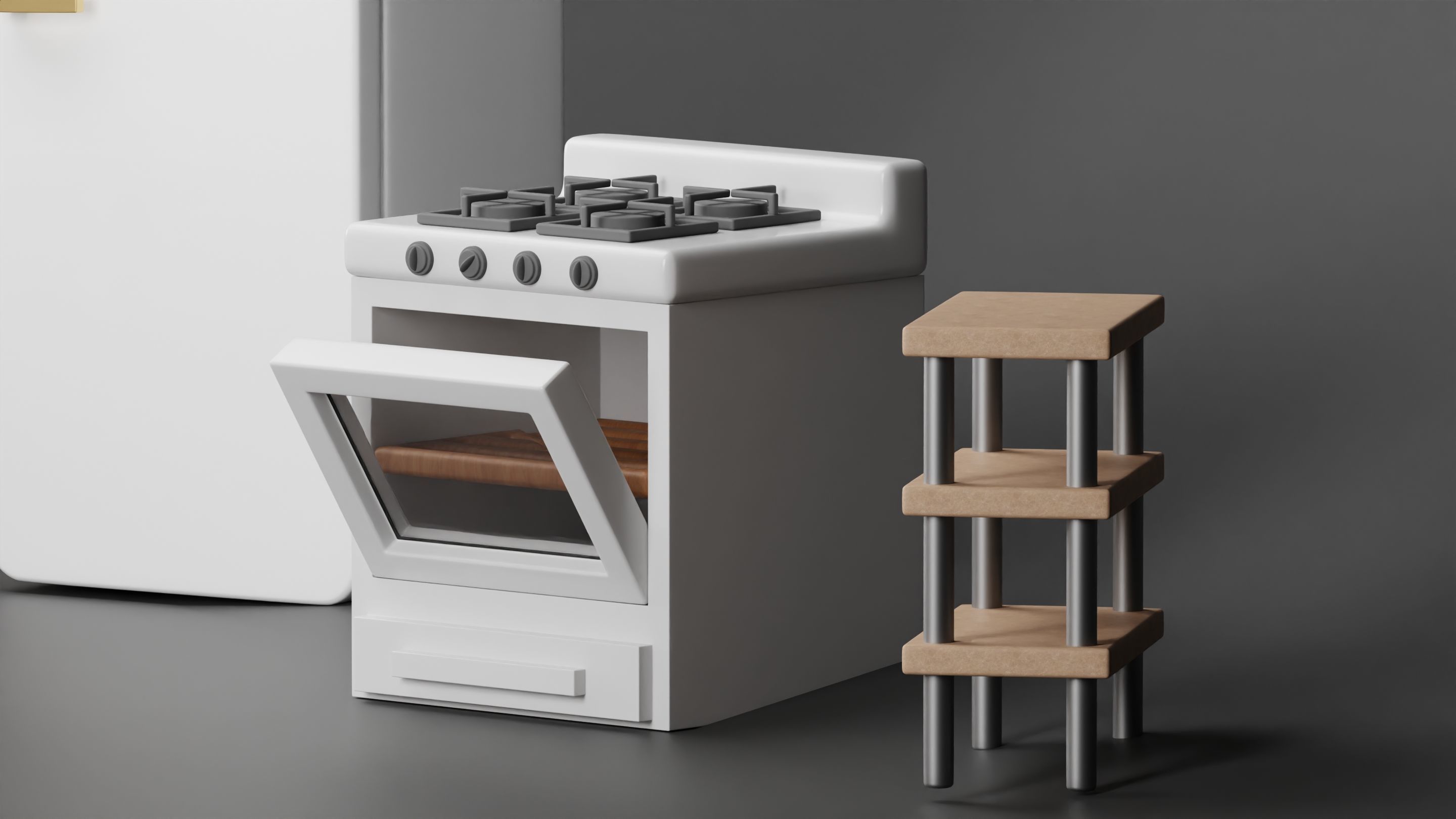 Kitchen set 3D model_1