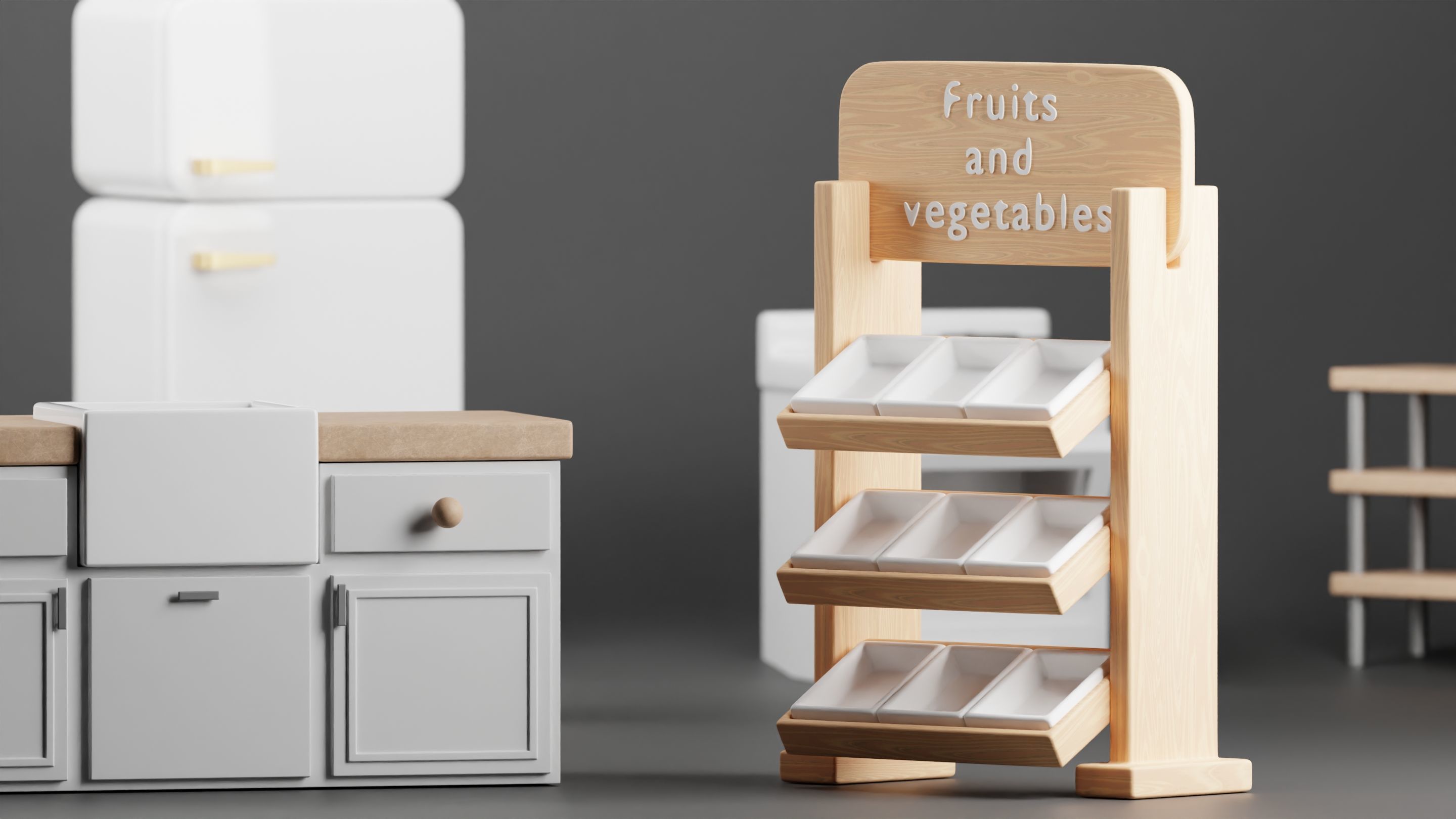 Kitchen set 3D model_3