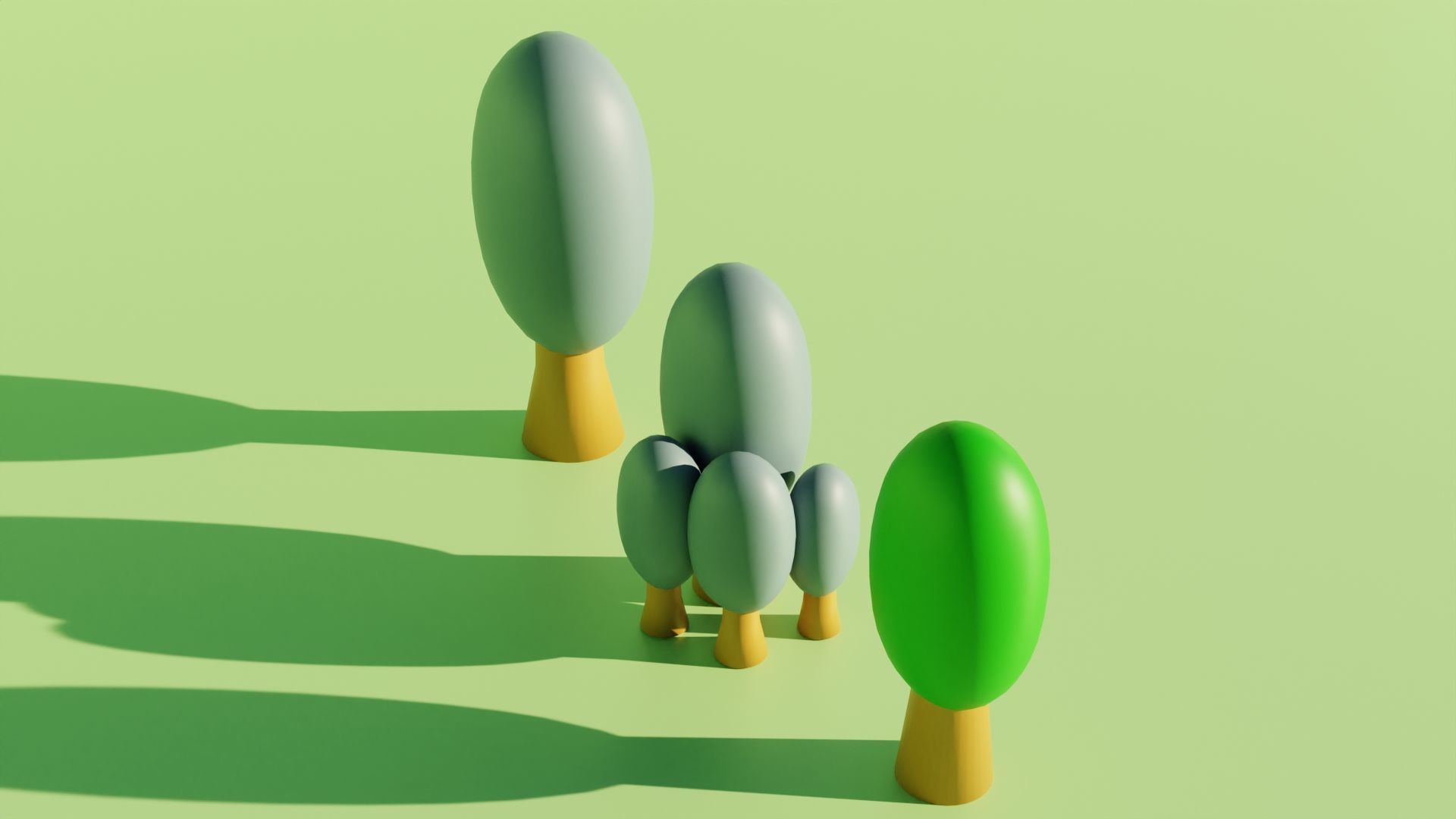 Toon Tree Pack Low-poly 3D model_4