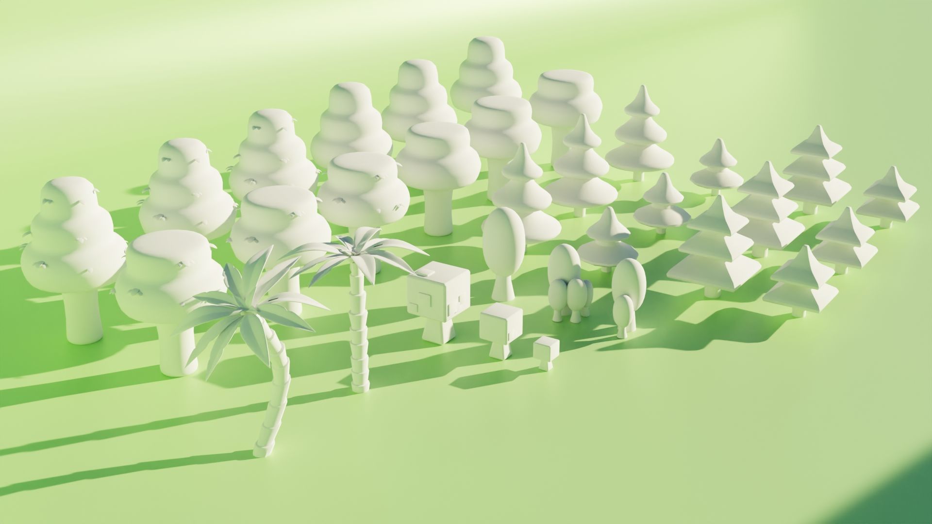 Toon Tree Pack Low-poly 3D model_21