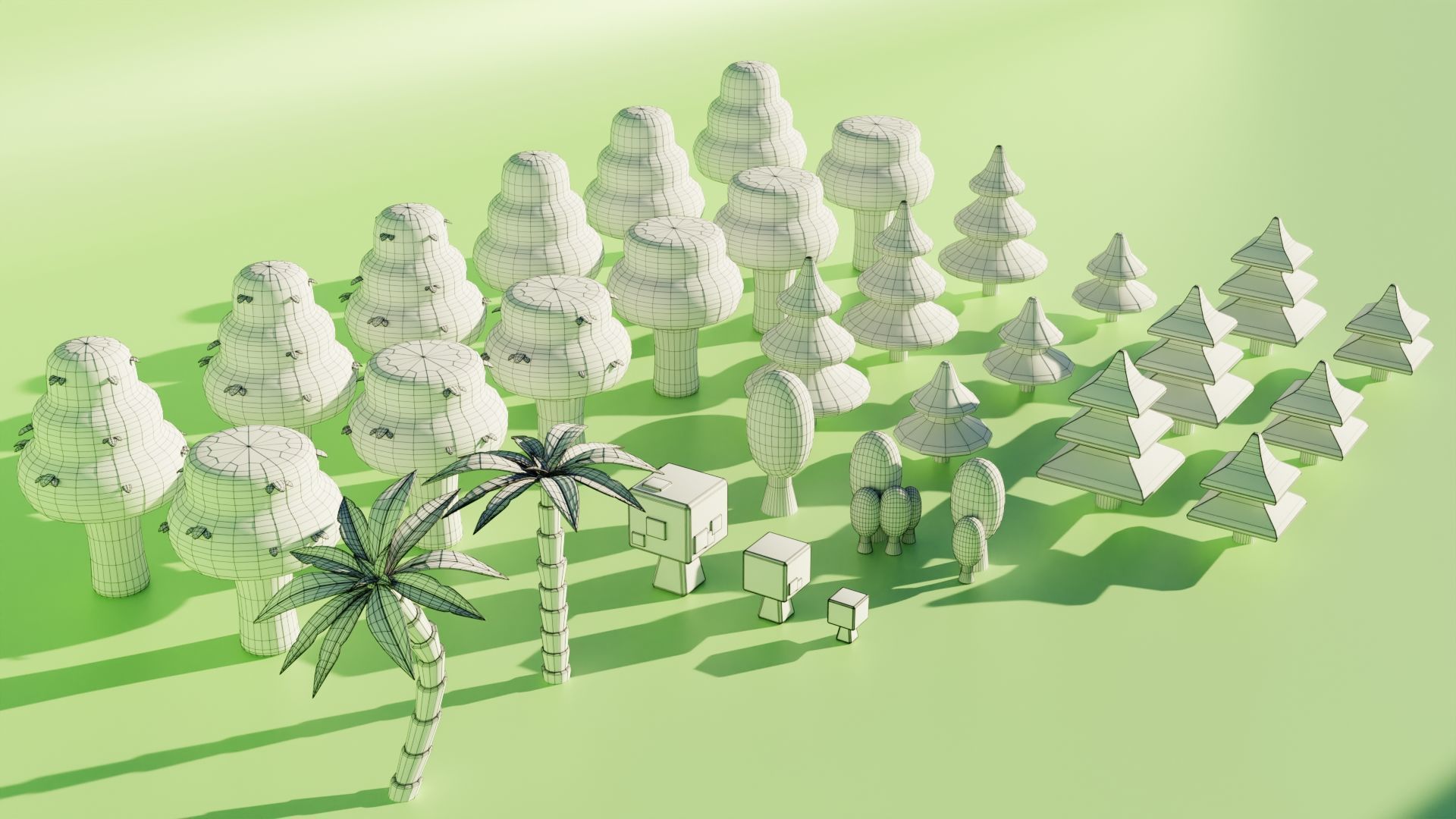 Toon Tree Pack Low-poly 3D model_17