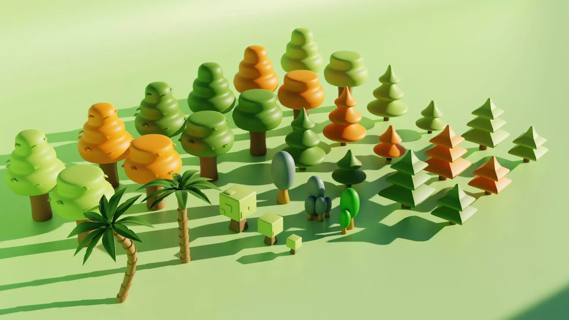 Toon Tree Pack Low-poly 3D model_0