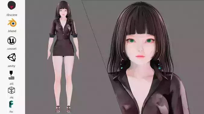 Casual Clothing 0010 - UE5 - Unity - Blender - Animated