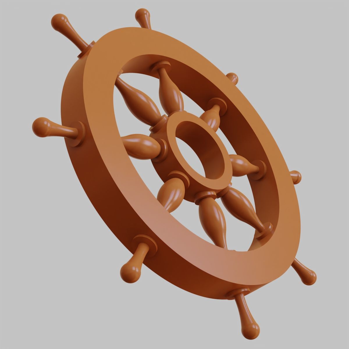 Ship Steering Wheel 3D print model_5