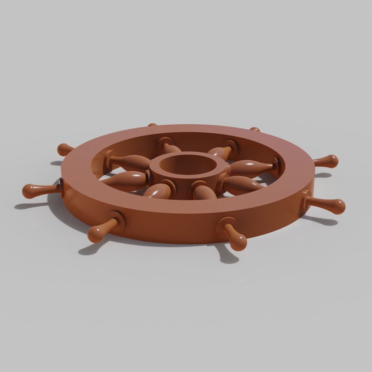 Ship Steering Wheel 3D print model_1