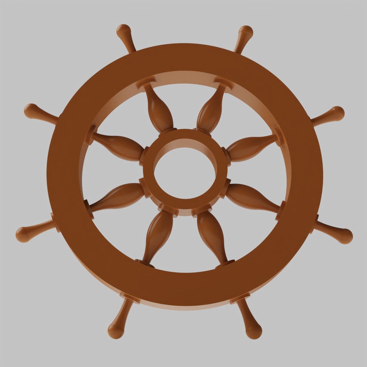 Ship Steering Wheel 3D print model_8