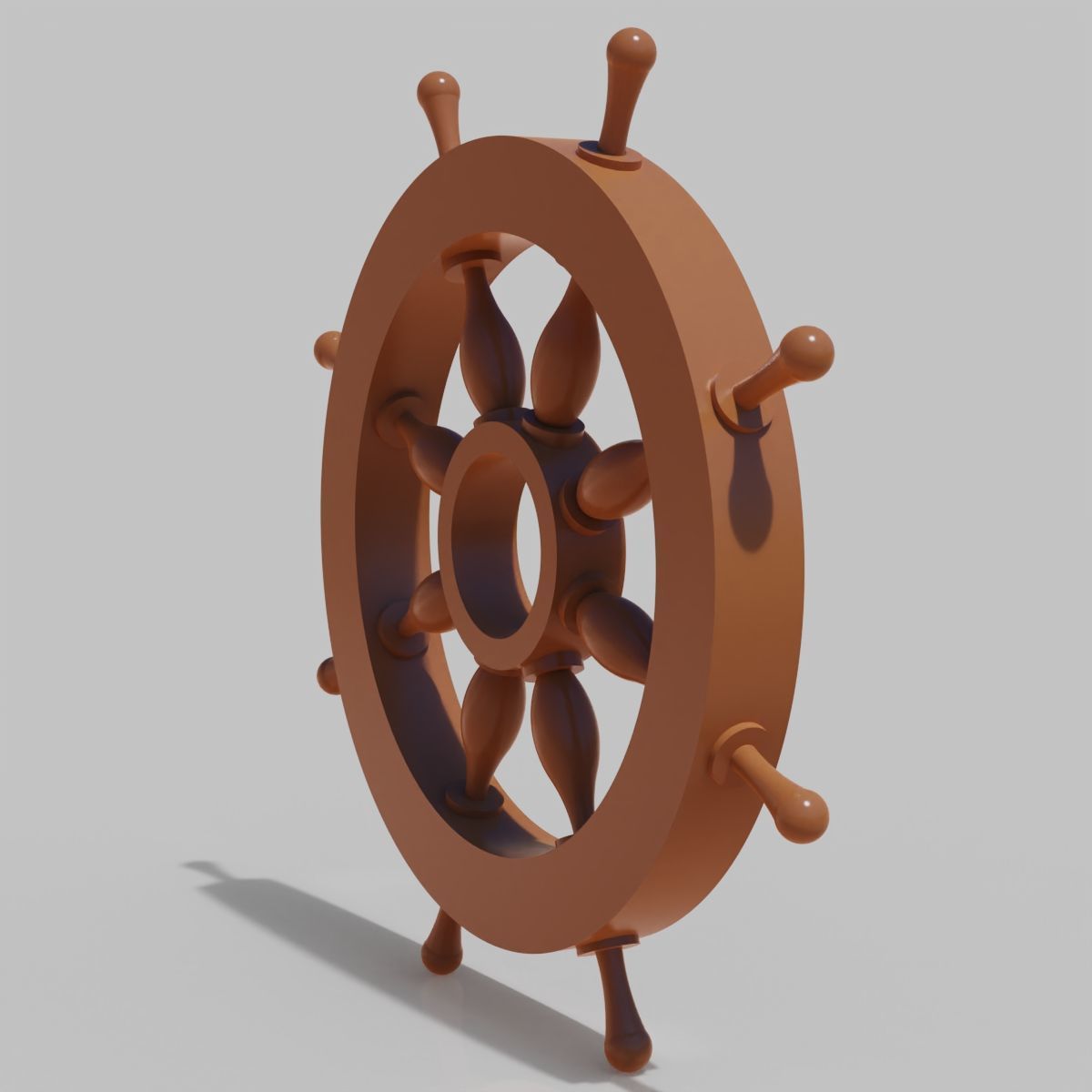 Ship Steering Wheel 3D print model_7