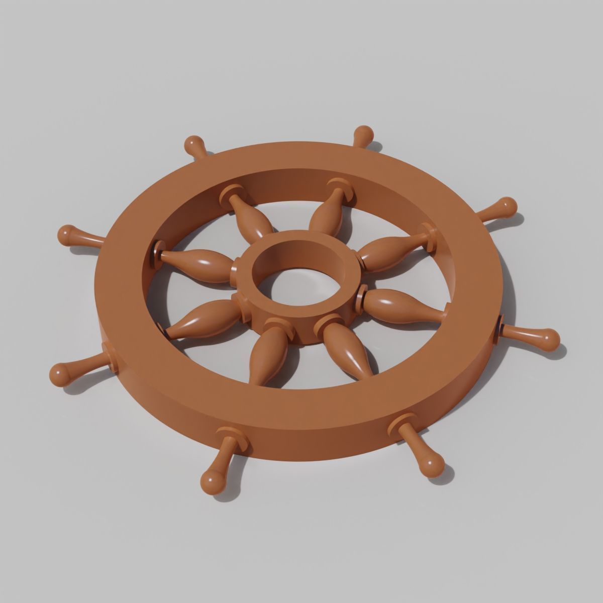 Ship Steering Wheel 3D print model_6
