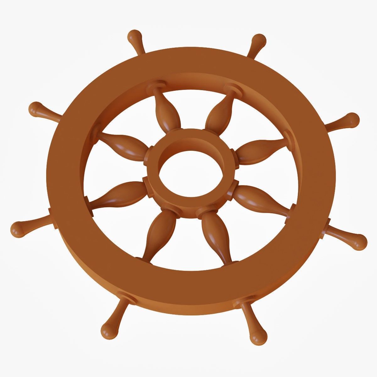 Ship Steering Wheel 3D print model_4