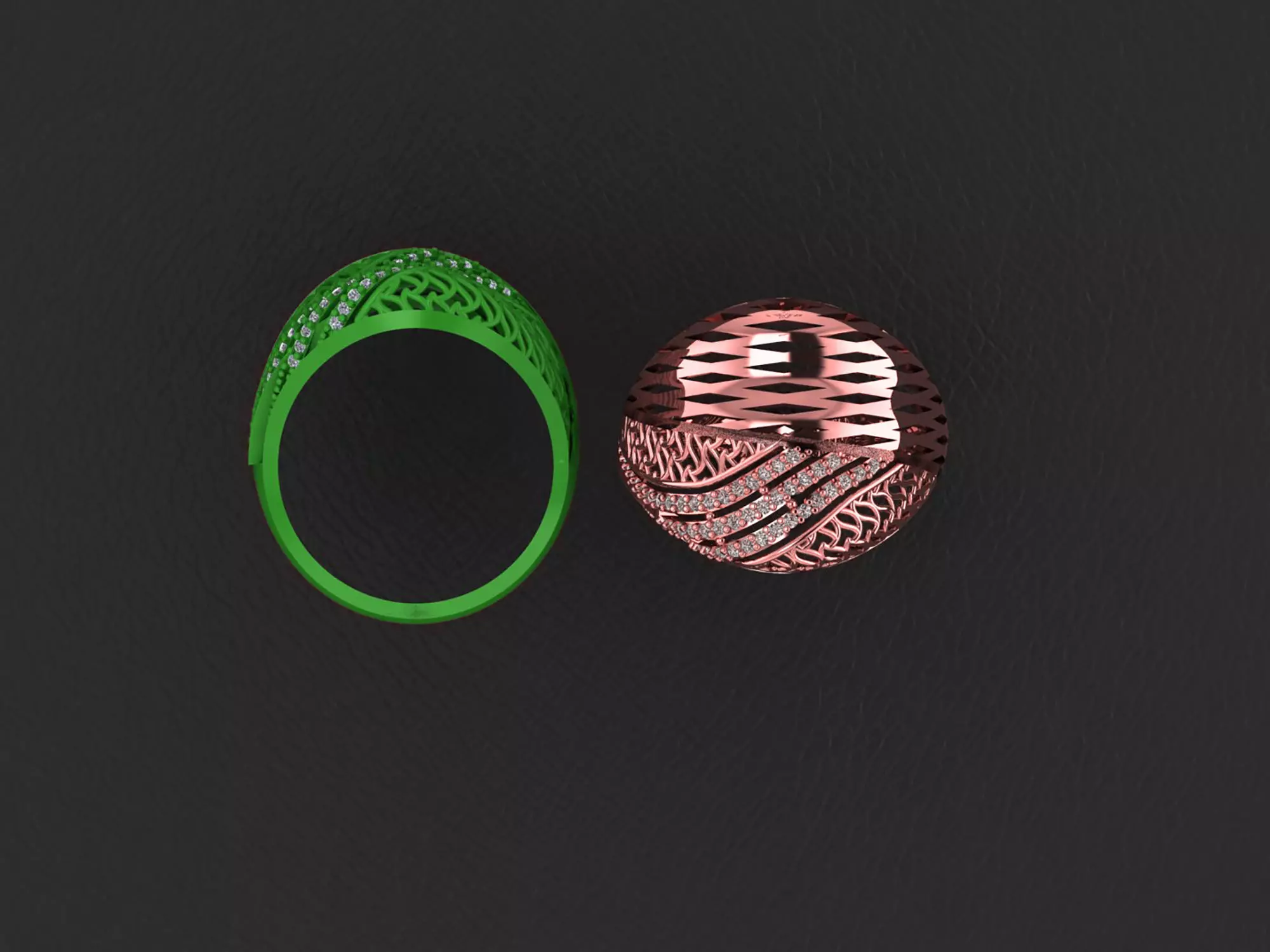 Wire Mesh Diamond Ring 3D print model