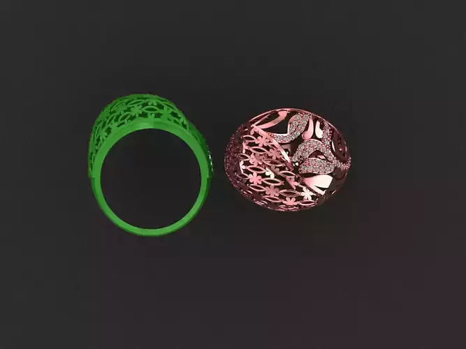 Wire Mesh Diamond Ring 3D print model