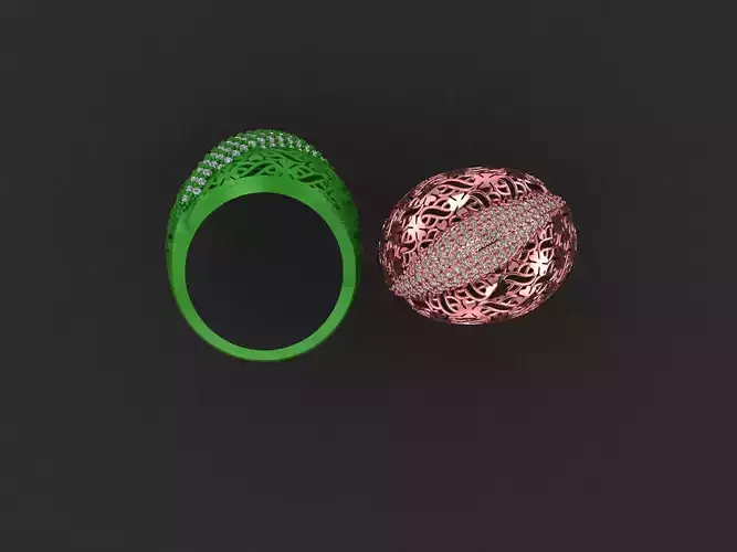 Wire Mesh Diamond Ring