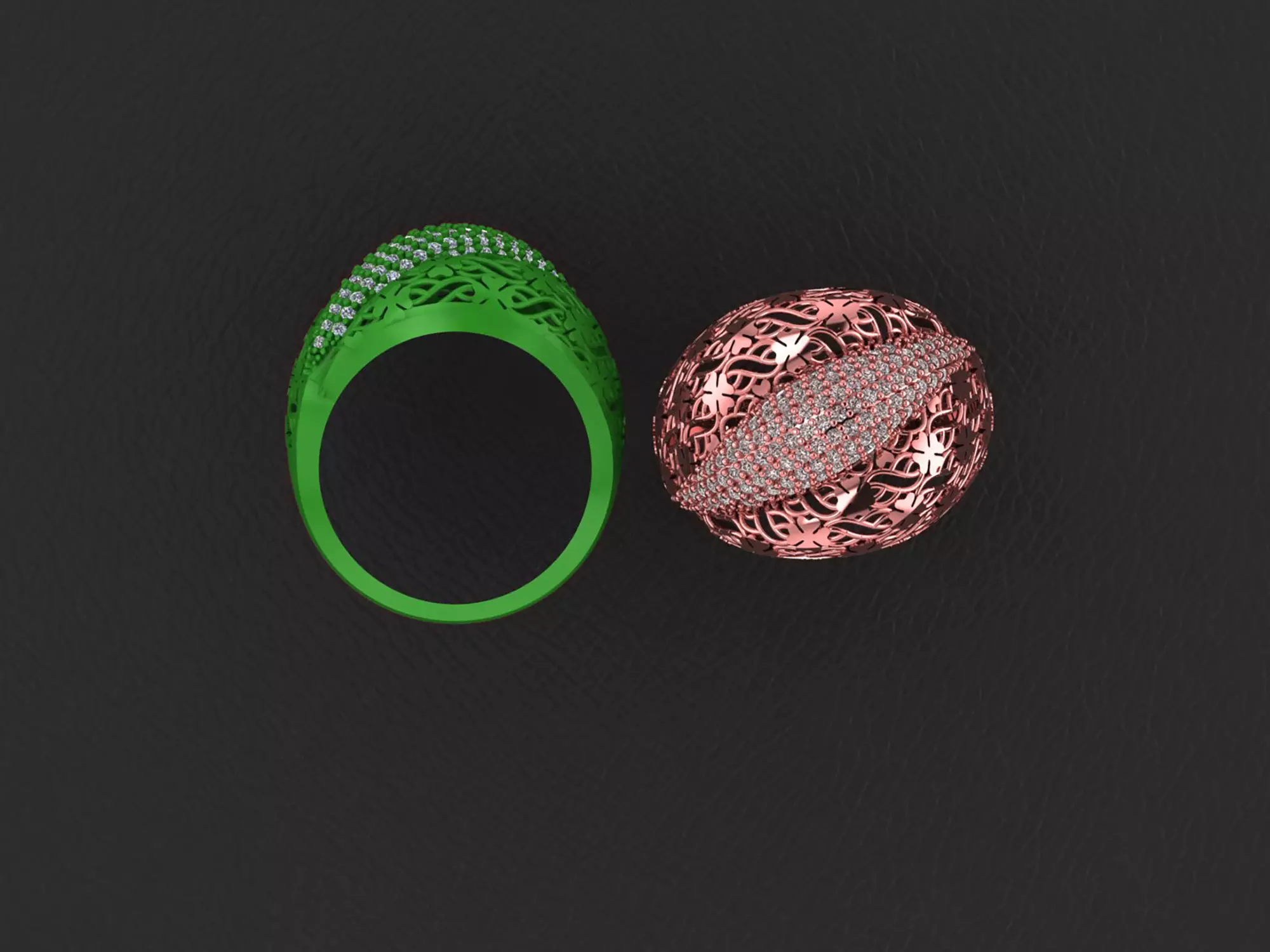 Wire Mesh Diamond Ring 3D print model