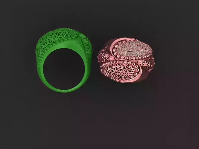 Wire Mesh Diamond Ring