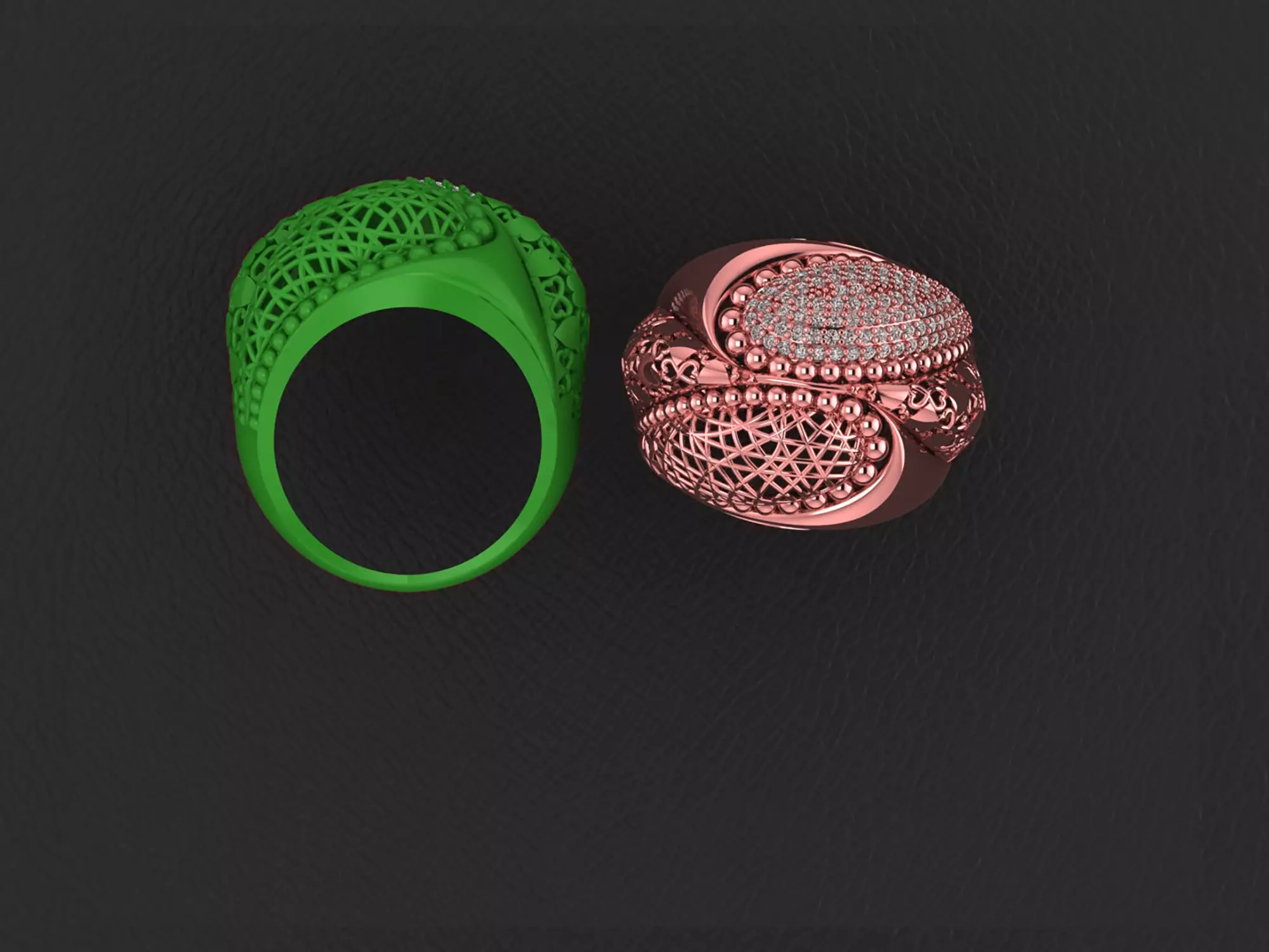 Wire Mesh Diamond Ring 3D print model_0