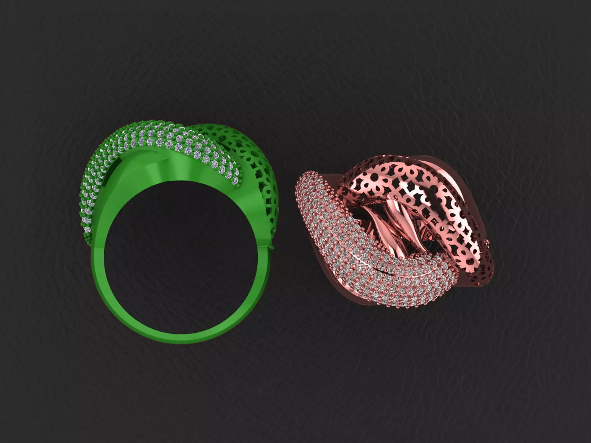 Wire Mesh Diamond Ring 3D print model