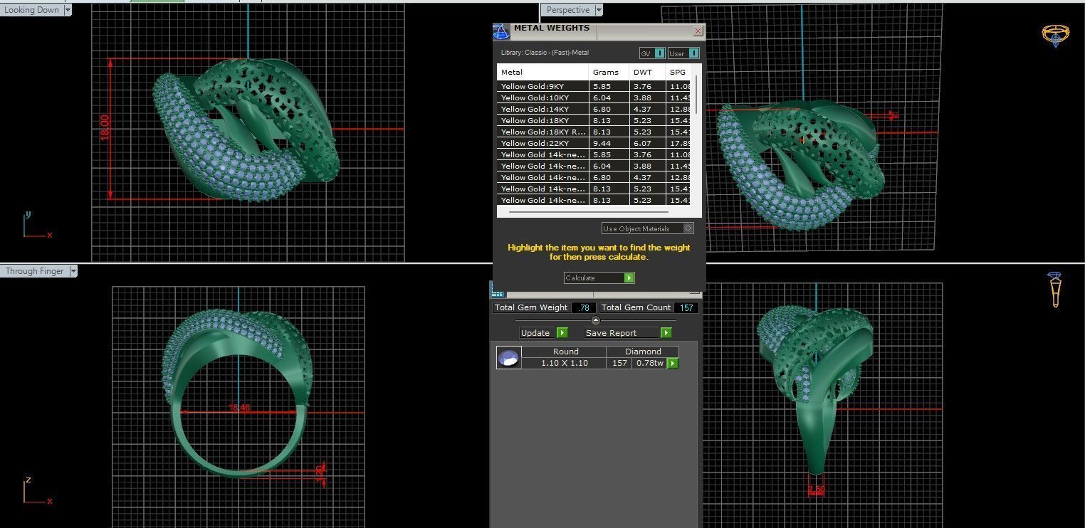 Wire Mesh Diamond Ring 3D print model_3