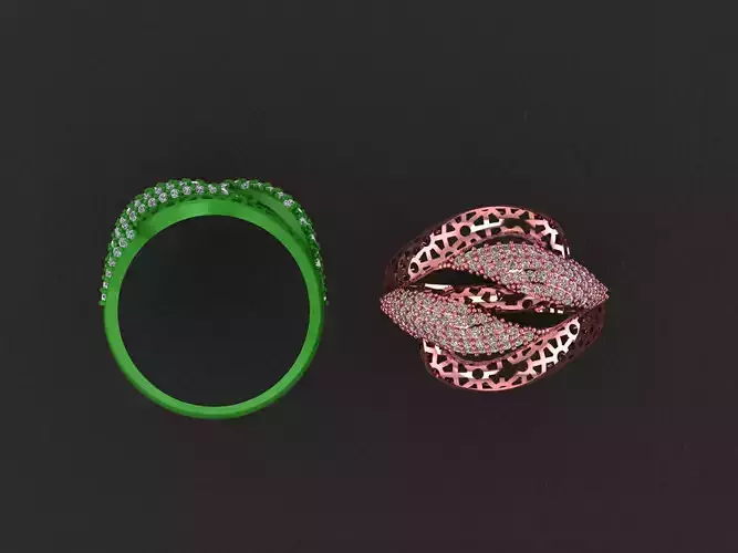 Wire Mesh Diamond Ring