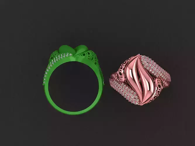 Wire Mesh Diamond Ring