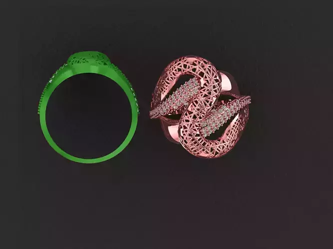 Wire Mesh Diamond Ring 3D print model