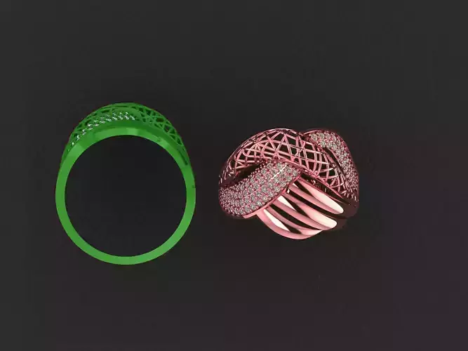 Wire Mesh Diamond Ring 3D print model