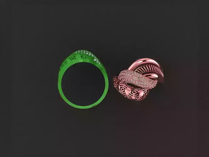 Wire Mesh Diamond Ring 3D print model