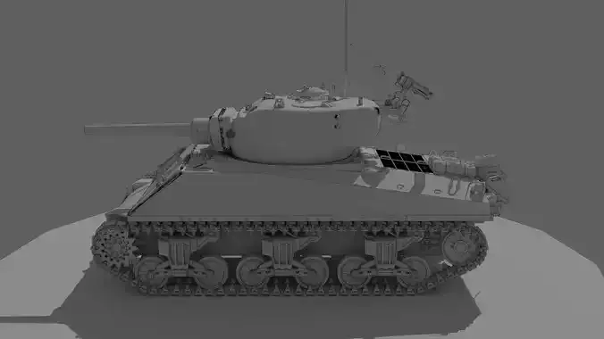 Sherman tank M4A3 3D print model