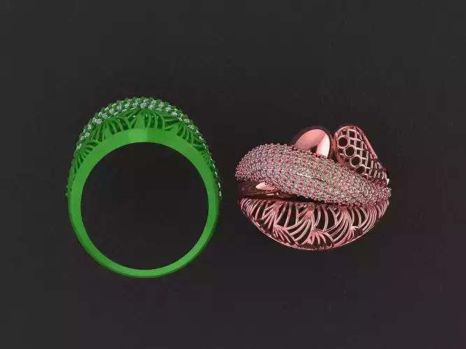 Wire Mesh Diamond Ring 3D print model
