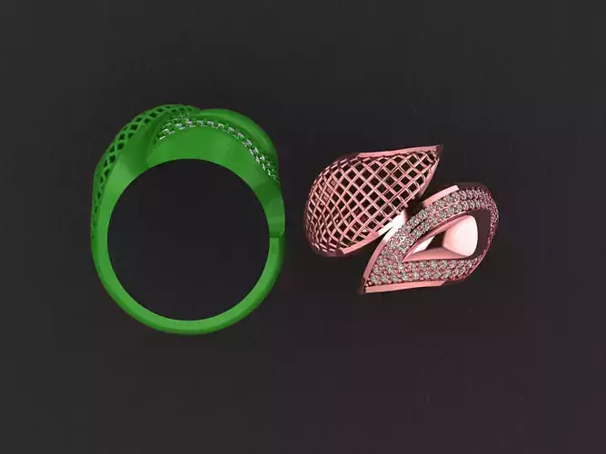 Wire Mesh Diamond Ring 3D print model