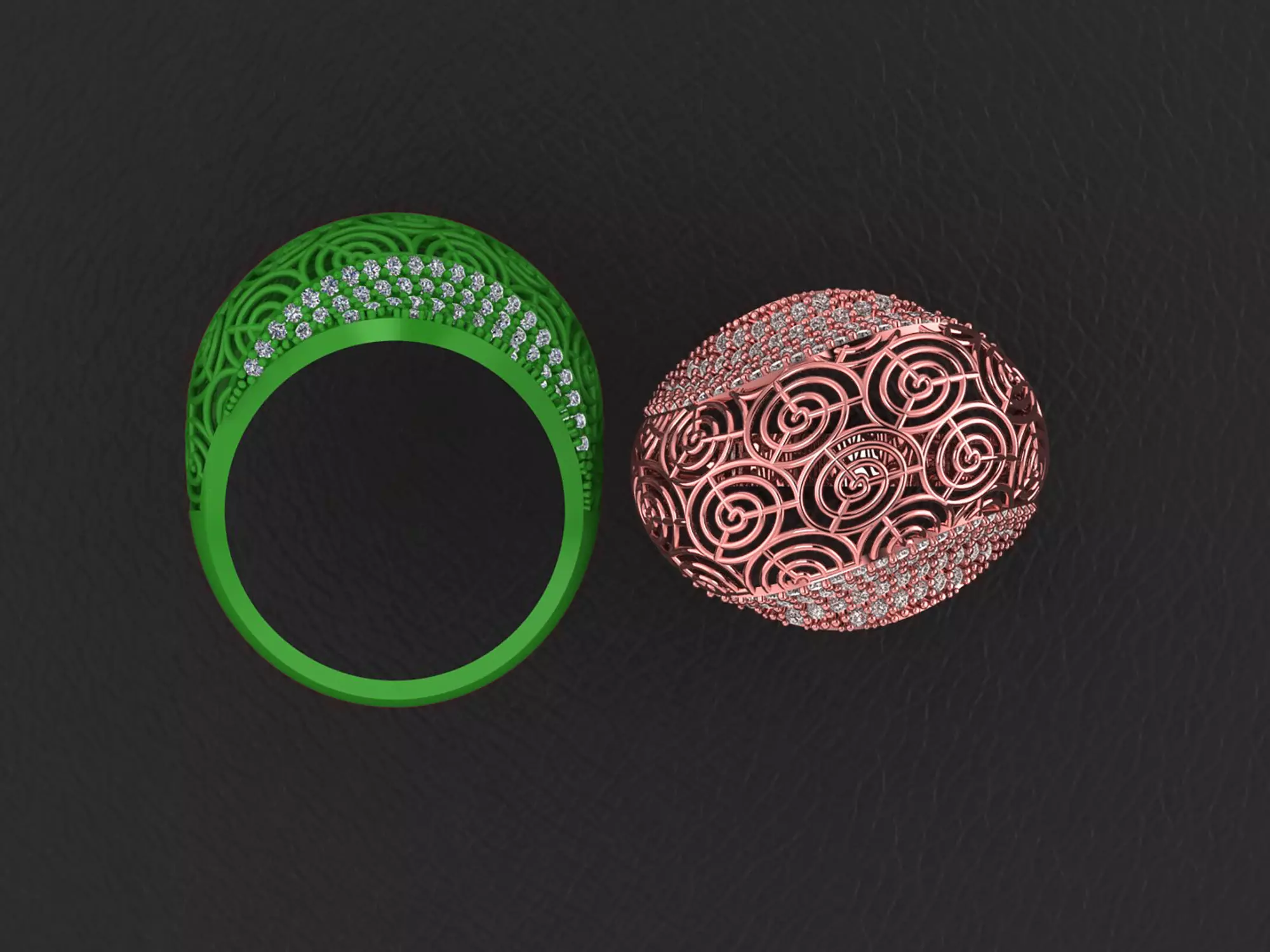 Wire Mesh Diamond Ring 3D print model_0