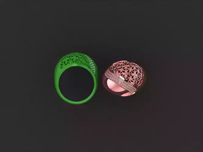 Wire Mesh Diamond Ring 3D print model