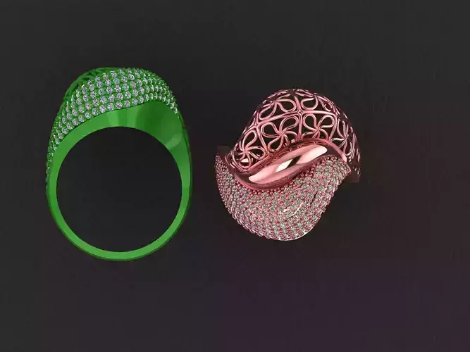 Wire Mesh Diamond Ring 3D print model