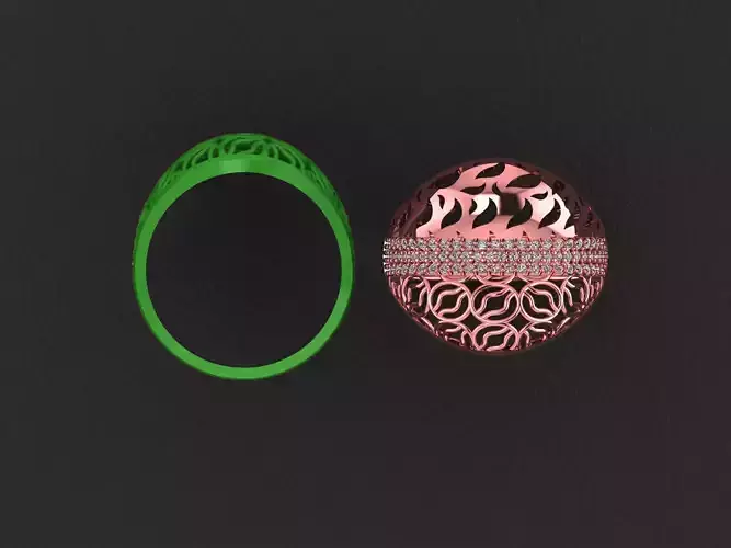 Wire Mesh Diamond Ring 3D print model